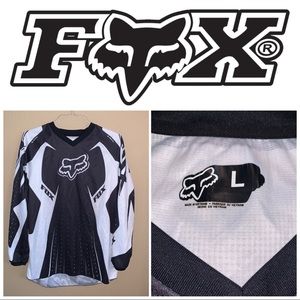 Large Fox Black-White Long Sleeve Performance